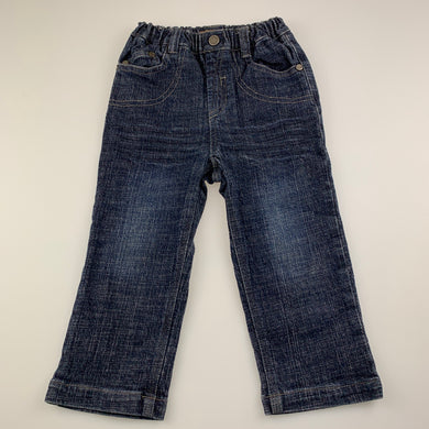 Boys Pippy Italian, stretch denim jeans, elasticated, Inside leg: 30cm, GUC, size 2,  