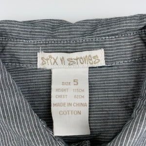 Boys Stix n Stones, striped cotton long sleeve shirt, GUC, size 5,  