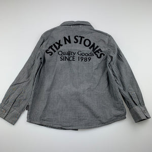 Boys Stix n Stones, striped cotton long sleeve shirt, GUC, size 5,  