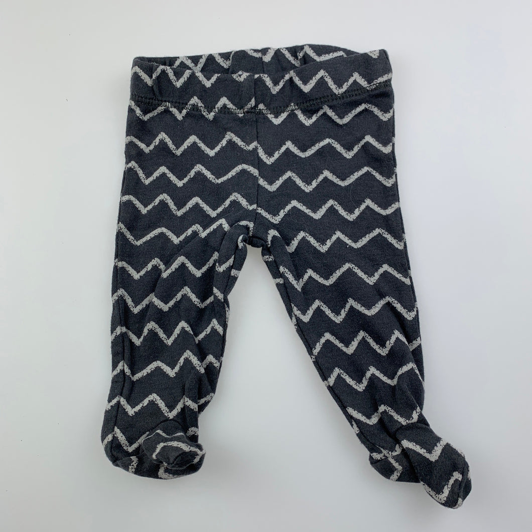 unisex Kids & Co, dark grey cotton footed leggings / bottoms, EUC, size 00000,  