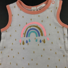 Load image into Gallery viewer, Girls Dymples, white cotton romper, rainbow, GUC, size 0000,  