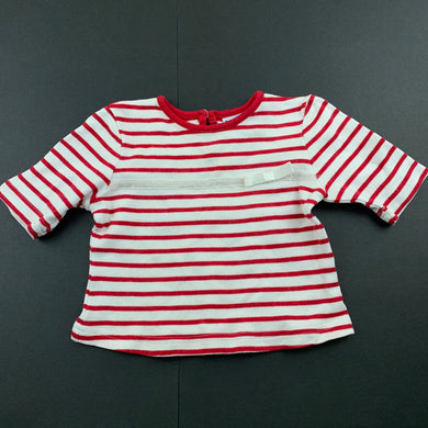 Girls Now, red & white stripe cotton top, GUC, size 00,  