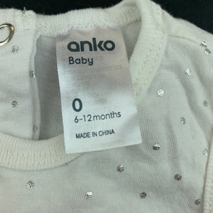 Girls Anko, white cotton tutu romper, GUC, size 0,  
