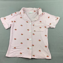 Load image into Gallery viewer, Girls Wanan Wen, pink stretchy pyjama top, strawberries, GUC, size 6,  