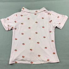 Load image into Gallery viewer, Girls Wanan Wen, pink stretchy pyjama top, strawberries, GUC, size 6,  