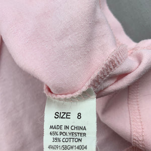 Girls Tilii, pink pyjama singlet top, FUC, size 8,  
