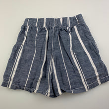 Load image into Gallery viewer, Girls Anko, blue &amp; white stripe cotton shorts, elasticated, GUC, size 8,  