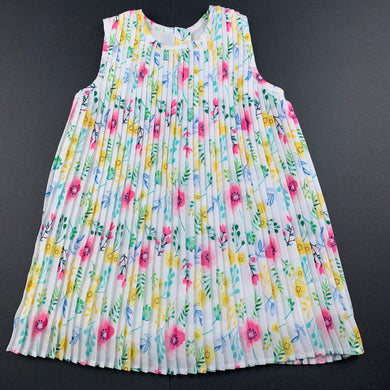 Girls Dymples, lined pleated floral party dress, EUC, size 0, L: 42cm