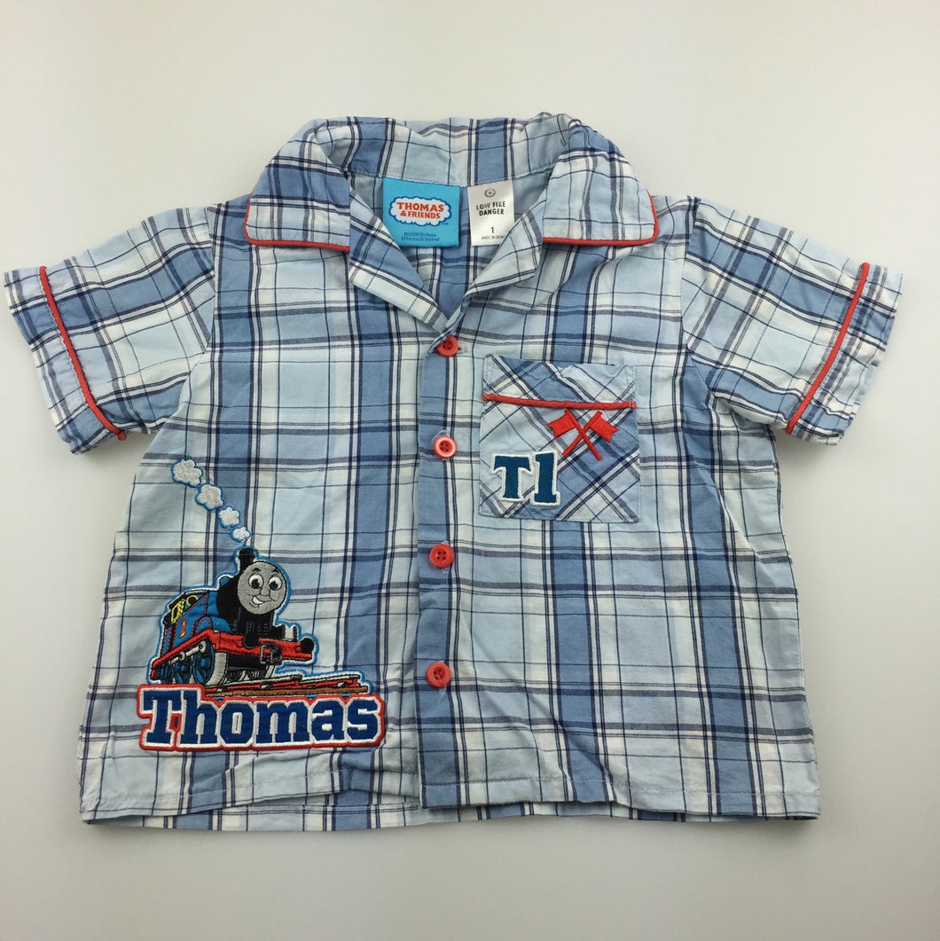 Boys Thomas & Friends, blue cotton pyjama top, EUC, size 1