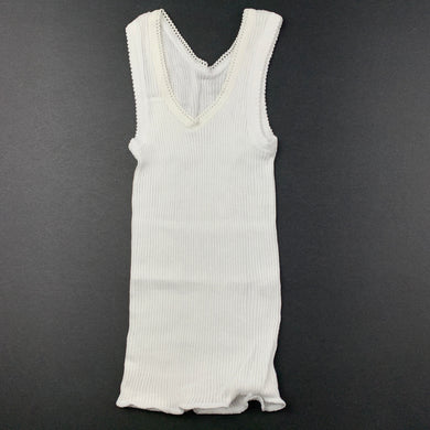 unisex Bonds, white ribbed cotton singlet top, EUC, size 00,  
