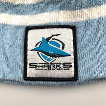 Load image into Gallery viewer, Boys NRL Official, Cronulla Sharks knitted beanie / hat, OSFM, EUC, size 4-6,  
