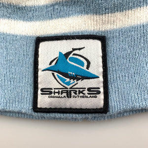 Boys NRL Official, Cronulla Sharks knitted beanie / hat, OSFM, EUC, size 4-6,  