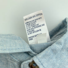 Load image into Gallery viewer, Boys Anko, blue linen / cotton short sleeve shirt, EUC, size 2,  