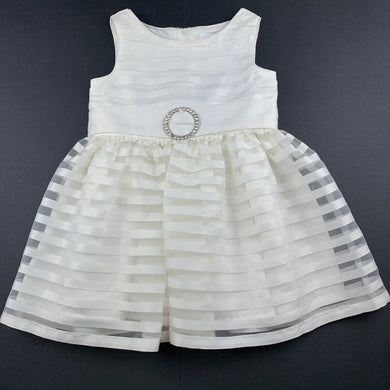 Girls Origami, cream organza party dress, marks lower front right, one diamante missing, FUC, size 1, L: 46cm