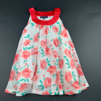 Girls Pumpkin Patch, lined lightweight floral party dress, GUC, size 2, L: 50cm