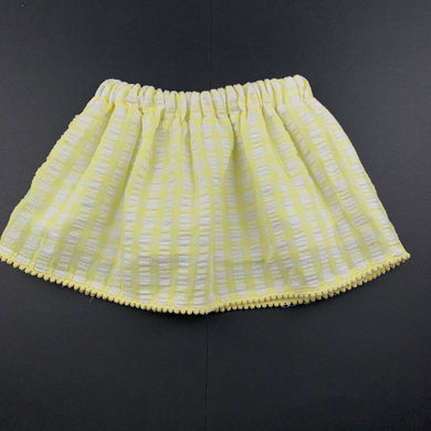 Girls Kids & Co, cotton lined lightweight skirt, elasticated, L: 23cm, FUC, size 1,  