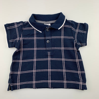 Boys Target, navy cotton polo shirt / top, EUC, size 00,  