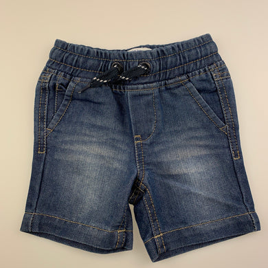 Boys Pumpkin Patch, blue denim shorts, elasticated, EUC, size 000,  