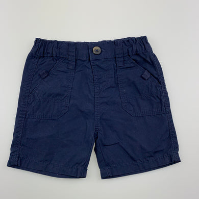 Boys Dymples, navy cotton shorts, adjustable, EUC, size 000,  