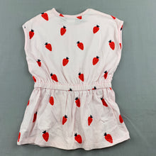 Load image into Gallery viewer, Girls Seed, pink cotton top, strawberries, L: 36cm, GUC, size 0,  
