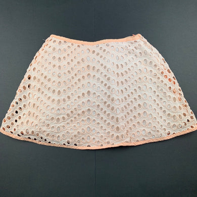 Girls Pumpkin Patch, cotton lined broderie skirt, elasticated, L: 29cm, FUC, size 7,  
