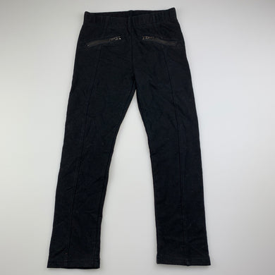 Girls H&T, black stretchy pants, elasticated, Inside leg: 44cm, GUC, size 5,  