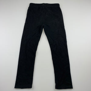 Girls H&T, black stretchy pants, elasticated, Inside leg: 44cm, GUC, size 5,  