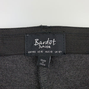 Girls Bardot Junior, grey stretchy pants, elasticated, Inside leg: 59cm, EUC, size 10,  