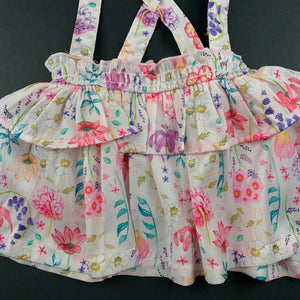 Girls Kidding Around, lightweight floral skirt, elasticated, EUC, size 00,  