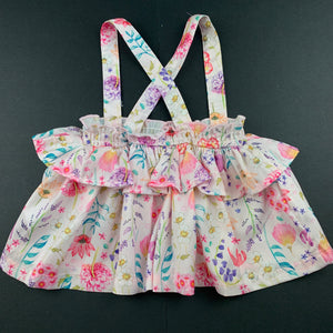 Girls Kidding Around, lightweight floral skirt, elasticated, EUC, size 00,  