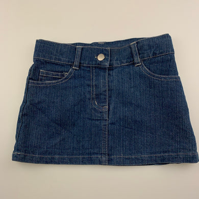 Girls Candy Stripes, blue stretch denim skirt, adjustable, L: 22cm, GUC, size 3,  