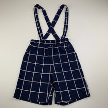 Load image into Gallery viewer, Girls Shein, navy &amp; white check shorts, elasticated, EUC, size 9,  