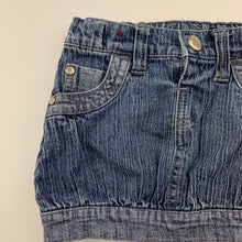 Load image into Gallery viewer, Girls Target, blue stretch denim skirt, adjustable, L: 21cm, GUC, size 2,  