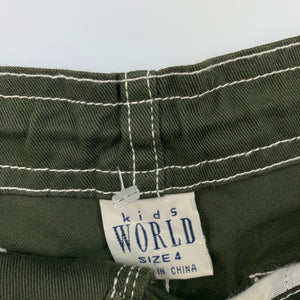 Girls Kids World, khaki cotton shorts, adjustable, NEW, size 4,  