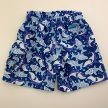 Load image into Gallery viewer, Boys Baby Berry, lightweight board shorts, elasticated, sharks, FUC, size 00,  