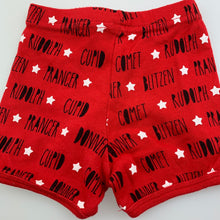 Load image into Gallery viewer, unisex Baby Berry, red cotton Christmas shorts, reindeer, GUC, size 00,  