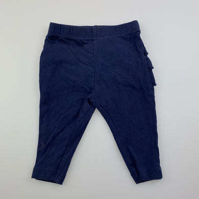 Girls Dymples, navy stretchy ruffle leggings / bottoms, FUC, size 000,  