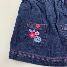 Load image into Gallery viewer, Girls Pumpkin Patch, blue denim overalls dress, GUC, size 0, L: 40cm