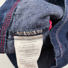 Load image into Gallery viewer, Girls Pumpkin Patch, blue denim overalls dress, GUC, size 0, L: 40cm