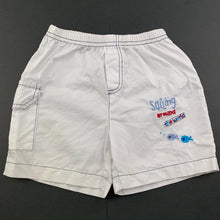 Load image into Gallery viewer, Boys Nursery Time, lightweight cotton shorts, elasticated, FUC, size 0,  