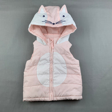 Girls Target, pink & white hooded puffer vest / jacket, EUC, size 00,  
