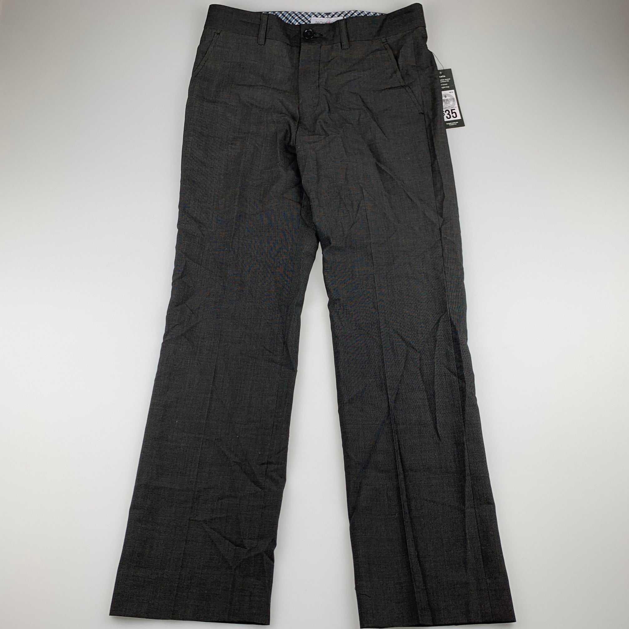 Jacob Co charcoal grey suit formal pants adjustable Inside