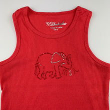 Load image into Gallery viewer, Girls Milkshake, stretchy ribbed cotton singlet top, elephant, EUC, size 7,  