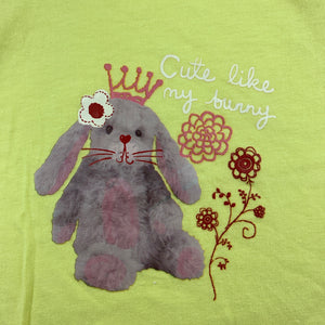 Girls Pumpkin Patch, yellow cotton t-shirt / top, rabbit, EUC, size 00,  