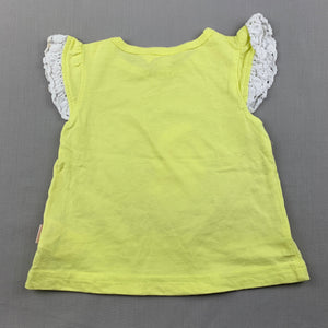 Girls Pumpkin Patch, yellow cotton t-shirt / top, rabbit, EUC, size 00,  