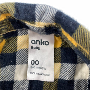 Boys Anko, soft feel brushed cotton long sleeve shirt, EUC, size 00,  