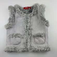 Load image into Gallery viewer, Girls Sprout, faux fur lined faux suede vest, 3 hook fastening, GUC, size 1,  