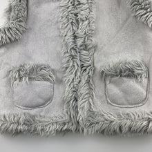 Load image into Gallery viewer, Girls Sprout, faux fur lined faux suede vest, 3 hook fastening, GUC, size 1,  
