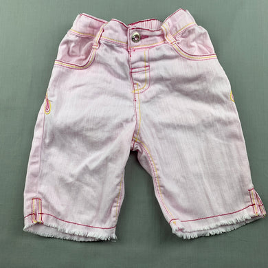 Girls Wave Zone, pink stretch cotton shorts, elasticated, GUC, size 1,  
