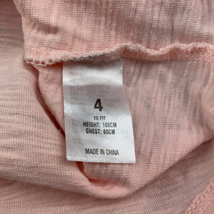 Girls H&T, pink cotton singlet top, unicorns, GUC, size 4,  